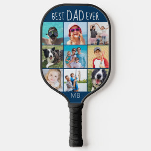 Best Dad Ever 9 Photo Script Name Custom Colour Pickleball Paddle