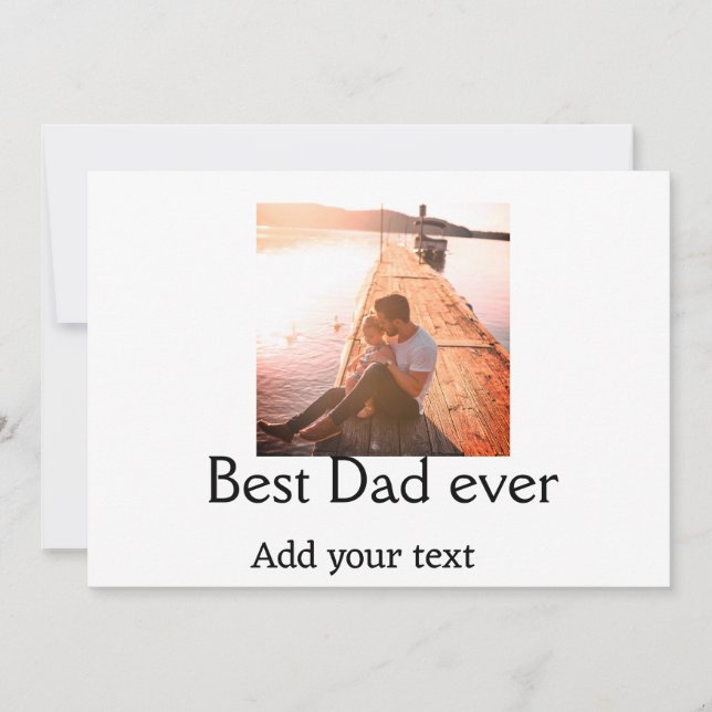 Best dad ever add name image fathers day text mess invitation (Front)