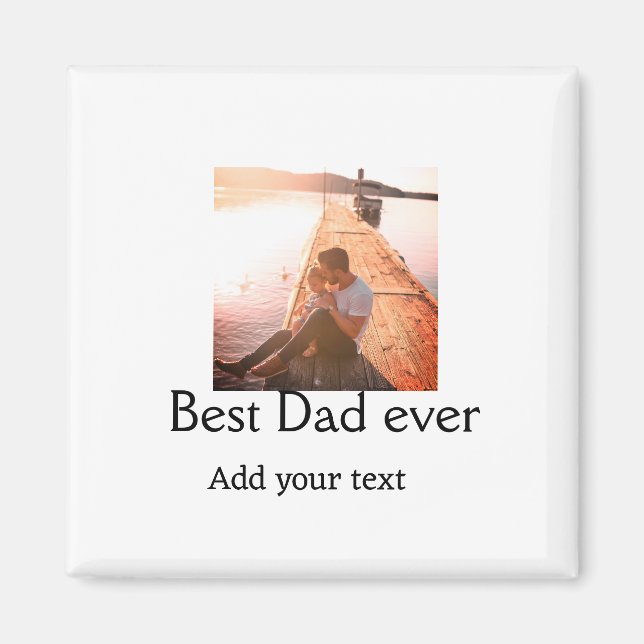 Best dad ever add name image fathers day text mess magnet (Front)