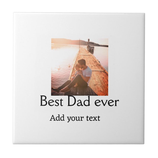 Best dad ever add name image fathers day text mess tile (Front)