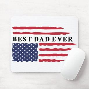 Best Dad Ever American Flag Mouse Pad