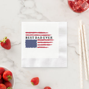 Best Dad Ever American Flag Napkin
