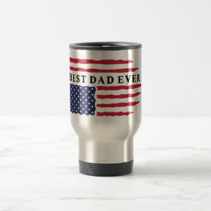Best Dad Ever American Flag Travel Mug