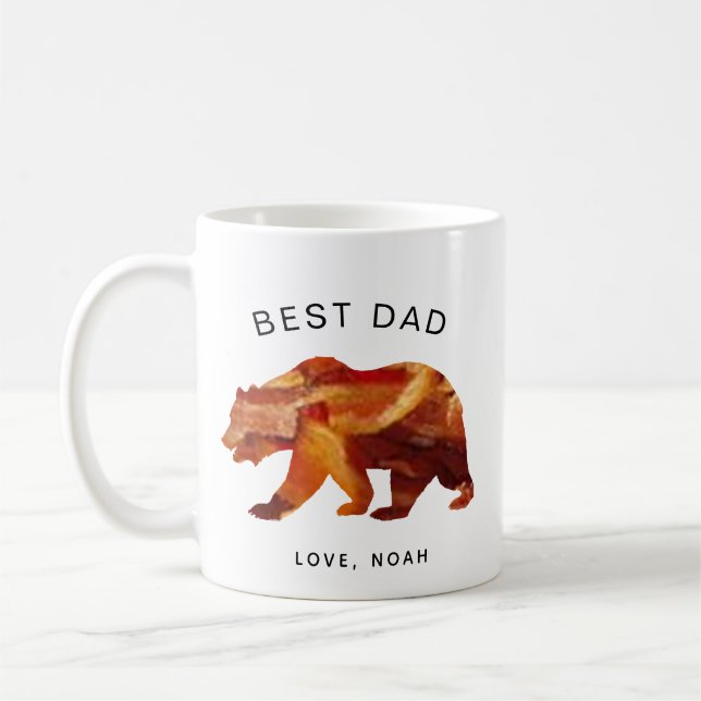 Best Dad Ever Bacon Lover Mug, Funny Father's Day Coffee Mug (Left)