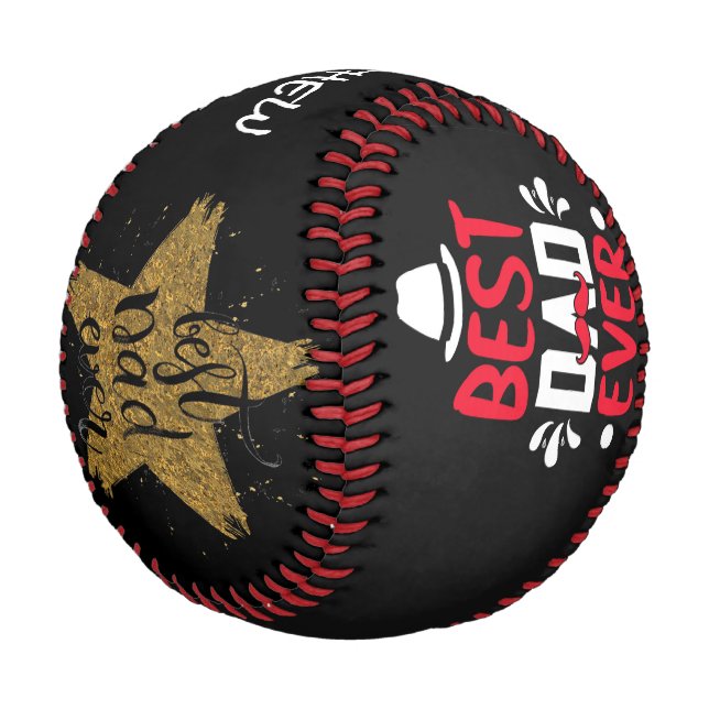 Best Dad Ever Baseball (Angled)