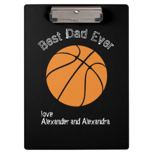 Best Dad Ever Basketball  Distressed text Clipboard