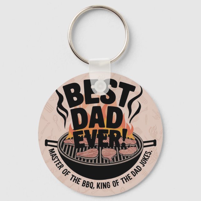 Best Dad Ever BBQ Design – King of the Grill  Keychain (Front)