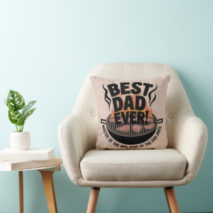 Best Dad Ever BBQ Design – King of the Grill  Throw Pillow