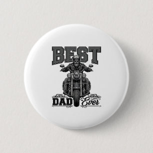 Best Dad Ever Biker Vintage Engraving T-Shirt_1 2 Inch Round Button
