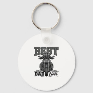 Best Dad Ever Biker Vintage Engraving T-Shirt_1 Keychain
