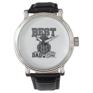 Best Dad Ever Biker Vintage Engraving T-Shirt_1 Watch