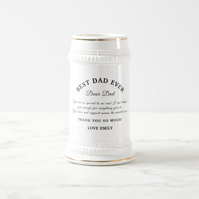 Best Dad Ever Black from Daughter Beer Stein (Center)