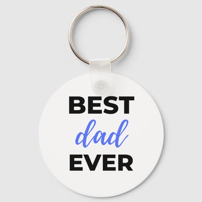 Best Dad Ever Black Keychain (Front)