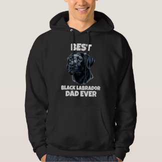 Best Dad Ever Black Labrador Retriever Portrait Hoodie