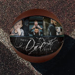 Best Dad Ever Black Marble Fathers Day Collage Basketball<br><div class="desc">Give a beautiful personalized gift to your dad that he'll cherish forever. Special personalized family photo collage to display your special family photos and memories. Our design features a simple 3 photo design with "Dad" designed in a beautiful handwritten white script style. The background features a faux black marble texture...</div>