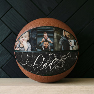 Best Dad Ever Black Marble Fathers Day Collage Basketball