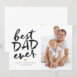 Best Dad Ever   Black On White Invitation