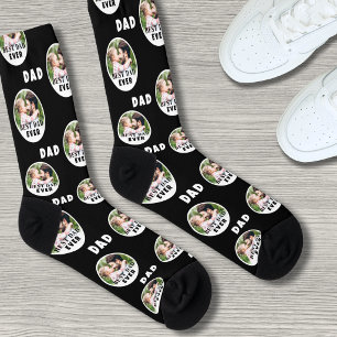Best Dad Ever Black Photo Socks