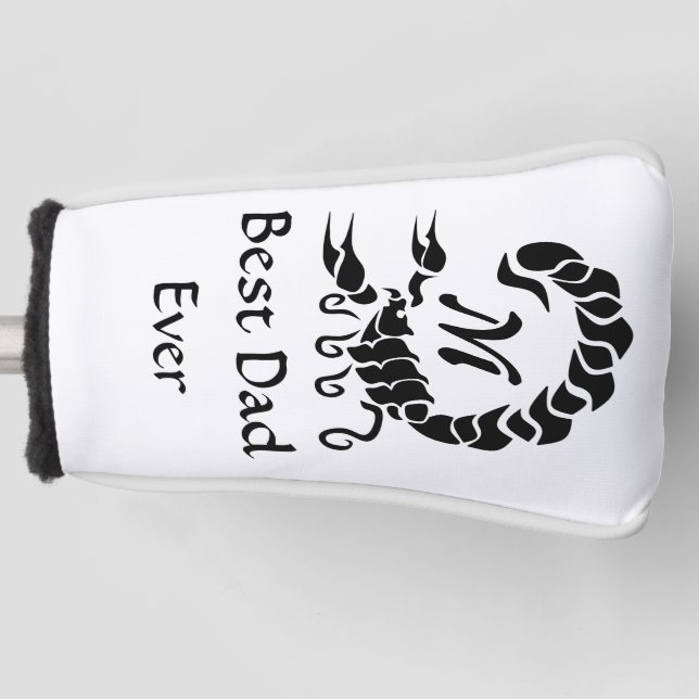 Best Dad Ever Black Scorpion Monogram Golf Head Cover (Front)