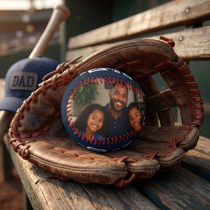 Best Dad Ever Blessed by God Personalized Photo Baseball