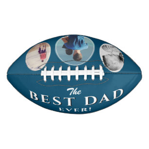 Best Dad Ever Blue Father 3 Photo Collage Football