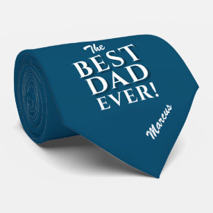 Best Dad Ever Blue Father`s Day Tie