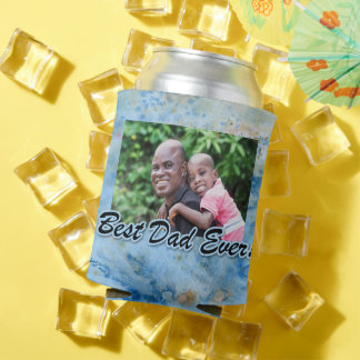 Best Dad Ever Blue Marble Photo Frame Father Can Cooler