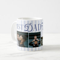 Best Dad Ever Blue Stripes 3 Photos Heart Gifts