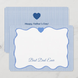 Best Dad Ever Blue Wavy frame Personalized Card