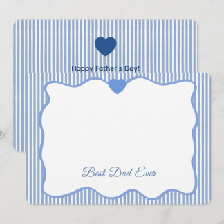Best Dad Ever Blue Wavy frame Personalized Card