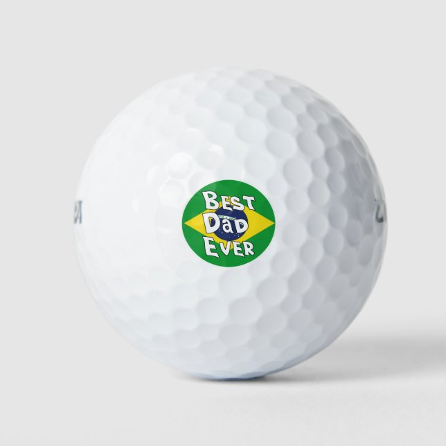 Best Dad Ever Brazil Flag Golf Balls (Front)