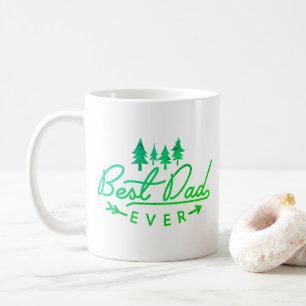 Best Dad Ever Bright Green Vintage Typography  Coffee Mug