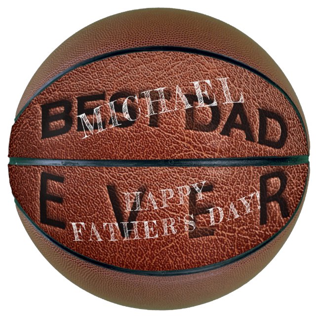Best dad ever brown leather stamp Father's Day  Basketball (Front)