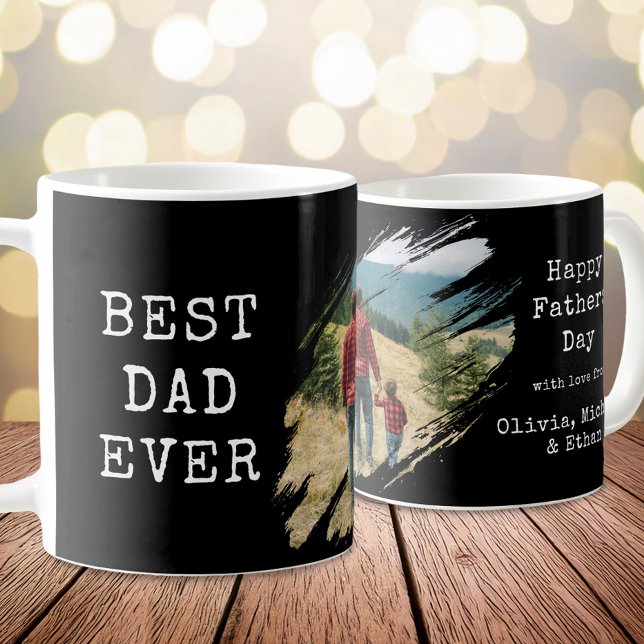 Best Dad Ever Brush Stroke Photo Coffee Mug (Creator Uploaded)