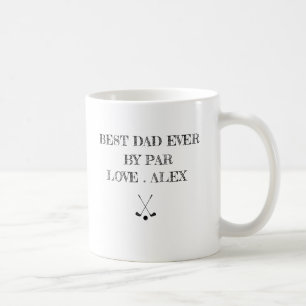 BEST DAD EVER BY PAR custom 4 photo Coffee Mug