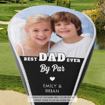 BEST DAD EVER BY PAR Photo Custom Colour Golf Head Cover<br><div class="desc">Make a unique, personalized photo golf head cover gift for a special golf-enthusiast father with the funny golf saying BEST DAD EVER BY PAR with one picture and a heart and names in your choice of text font styles and colour combinations (shown in white on black). ASSISTANCE: For help with...</div>