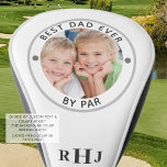 BEST DAD EVER BY PAR Photo Monogram Golf Head Cover<br><div class="desc">Create your own personalized, custom photo golf head cover for the special golf-enthusiast father with the editable funny golf saying BEST DAD EVER BY PAR and personalized with his monogram and one picture. CHANGES: Change the text font style, colour, size and placement or circle frame and dot colours in EDIT--the...</div>
