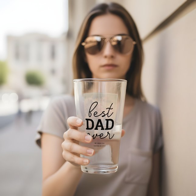 Best Dad Ever Calligraphy Photo Glass (Creator Uploaded)