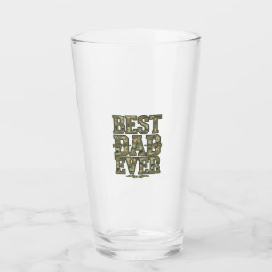 Best Dad Ever Camo Vintage Engraving Design_1 Glass