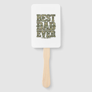Best Dad Ever Camo Vintage Engraving Design_1 Hand Fan