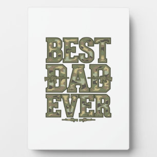 Best Dad Ever Camo Vintage Engraving Design_1 Plaque