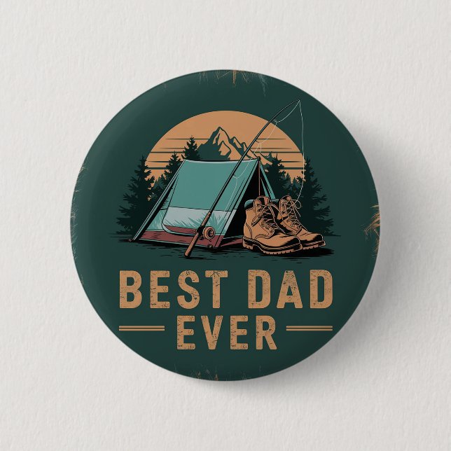 Best Dad Ever Camping Design  2 Inch Round Button (Front)