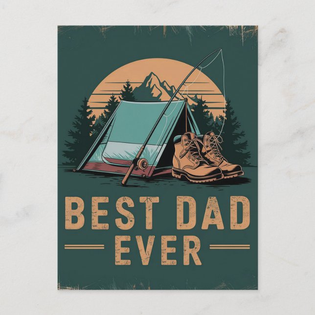 Best Dad Ever Camping Design  Postcard (Front)