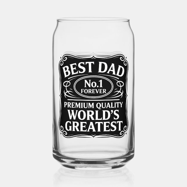 Best Dad Ever Can Glass (Front)