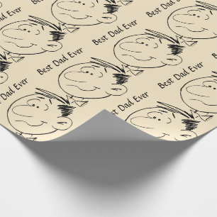 "Best Dad Ever" Cartoon Face Wrapping Paper