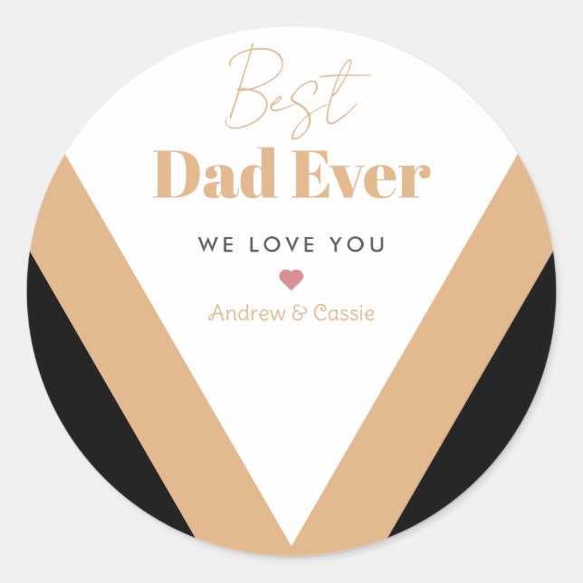 Best dad ever classic round sticker (Front)