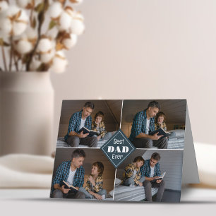  "Best dad ever" Collage Photo Folded Holiday Card