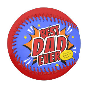 Best Dad Ever Comic Superhero Fathers Day Baseball