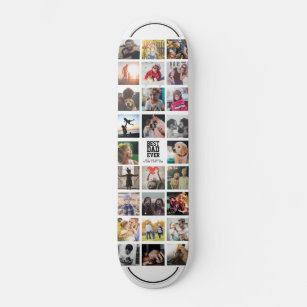 Best Dad Ever Cool Trendy Instagram Photo Collage Skateboard