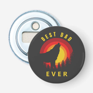 "Best Dad Ever" Coyote Wolf Sunrise Bottle Opener